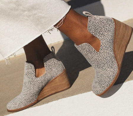 Sustainable dotted shoes.
